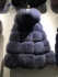 Fox fur vest with hood 1